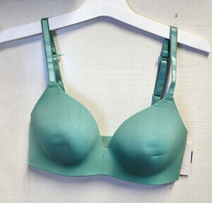 New Auden Women's Green Wireless Lightly Line Bra Adjustable Straps Size 32D